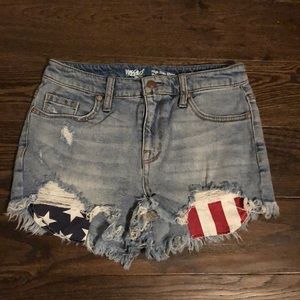 High waisted flag jean shorts!